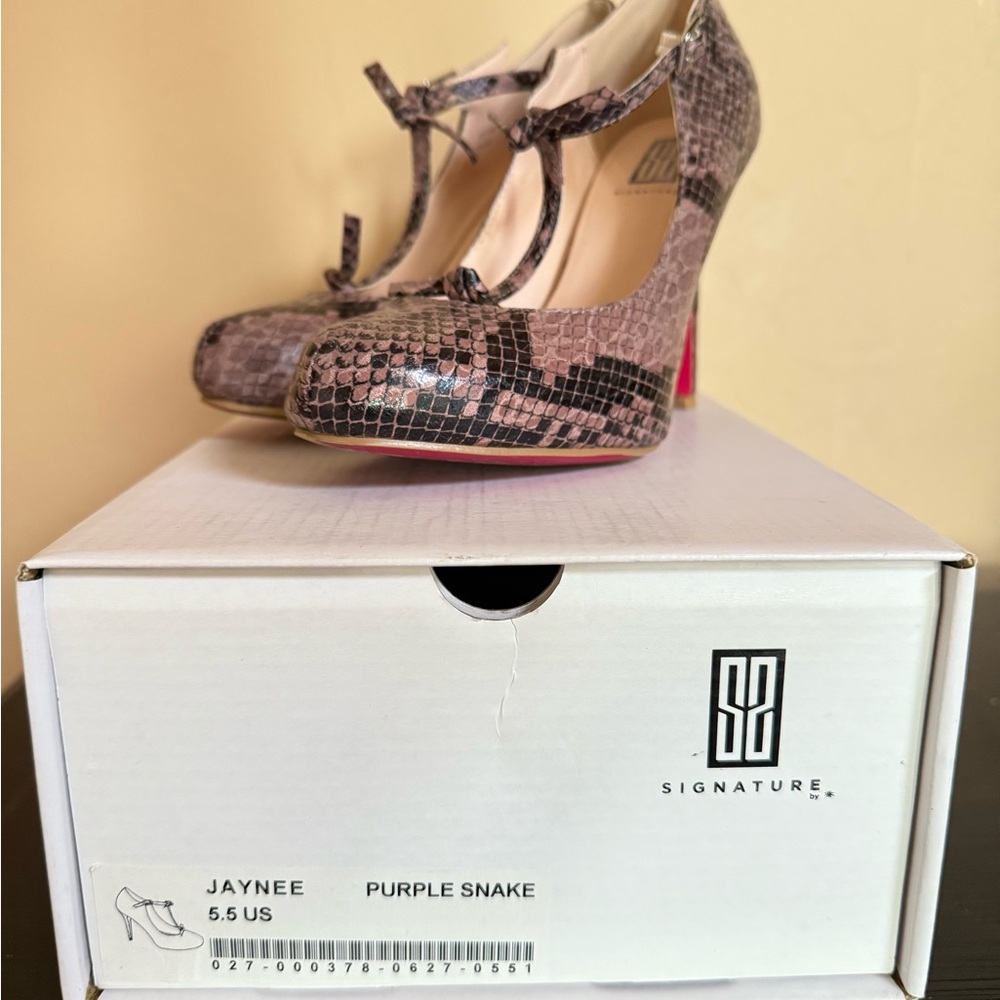 Signature Purple Snake Print Heels